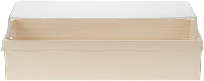 Taipei Clear Plastic Lid - Fits Rectangle Poplar Long Straight Container - 100 count box