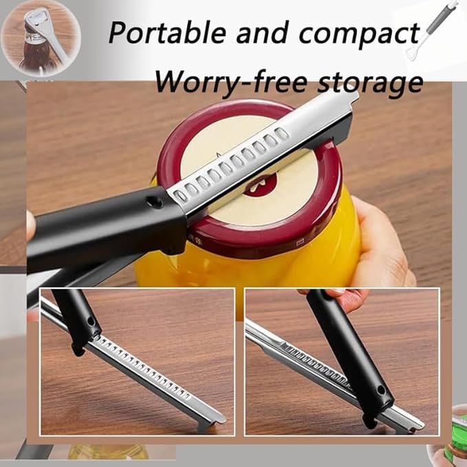 Adjustable Jar Opener for Weak Hands,PortableJar Lid Gripper,Manual Lid Gripper Opener,New Multifunctional Stainless Steel Can Opener,Manual Jar Bottle Cap Opener for Home Kitchen Gadgets