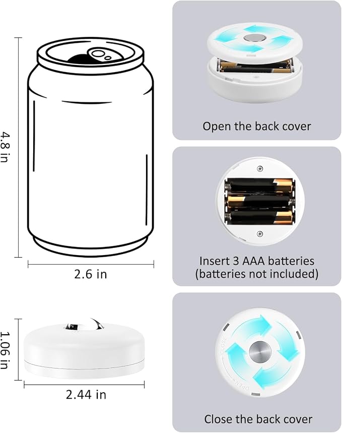 Yiliaw LED Puck Lights with Remote, Magnetic AAA Battery Operated Light, Under Cabinet Lighting, Tap Lights with Dimmer & Timmer for Kitchen, Closet, Shelf - 12 Pack, White