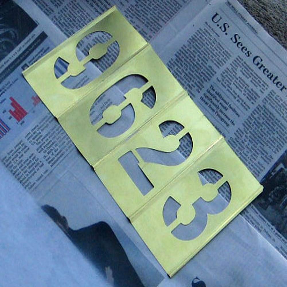Deezio 2 Inch Brass Stencils Numbers, Brass Stencil for Paint - 15 Piece Set