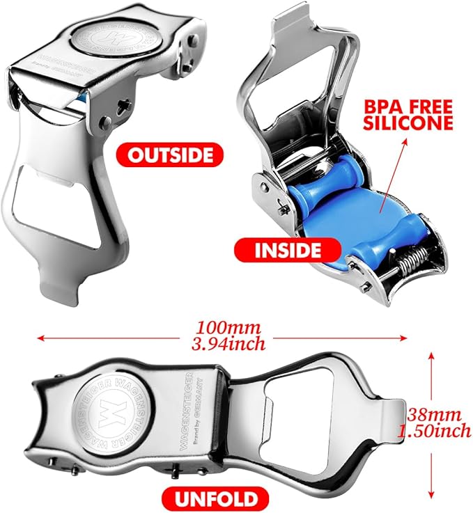 SUS304 Stainless Steel 3-in-1 Bottle Opener + Bottle Replacement Cap + Soda Can Opener, Temporary Wine Bottle Stopper, Liquor Seal Cap, Whiskey Bottle Holder