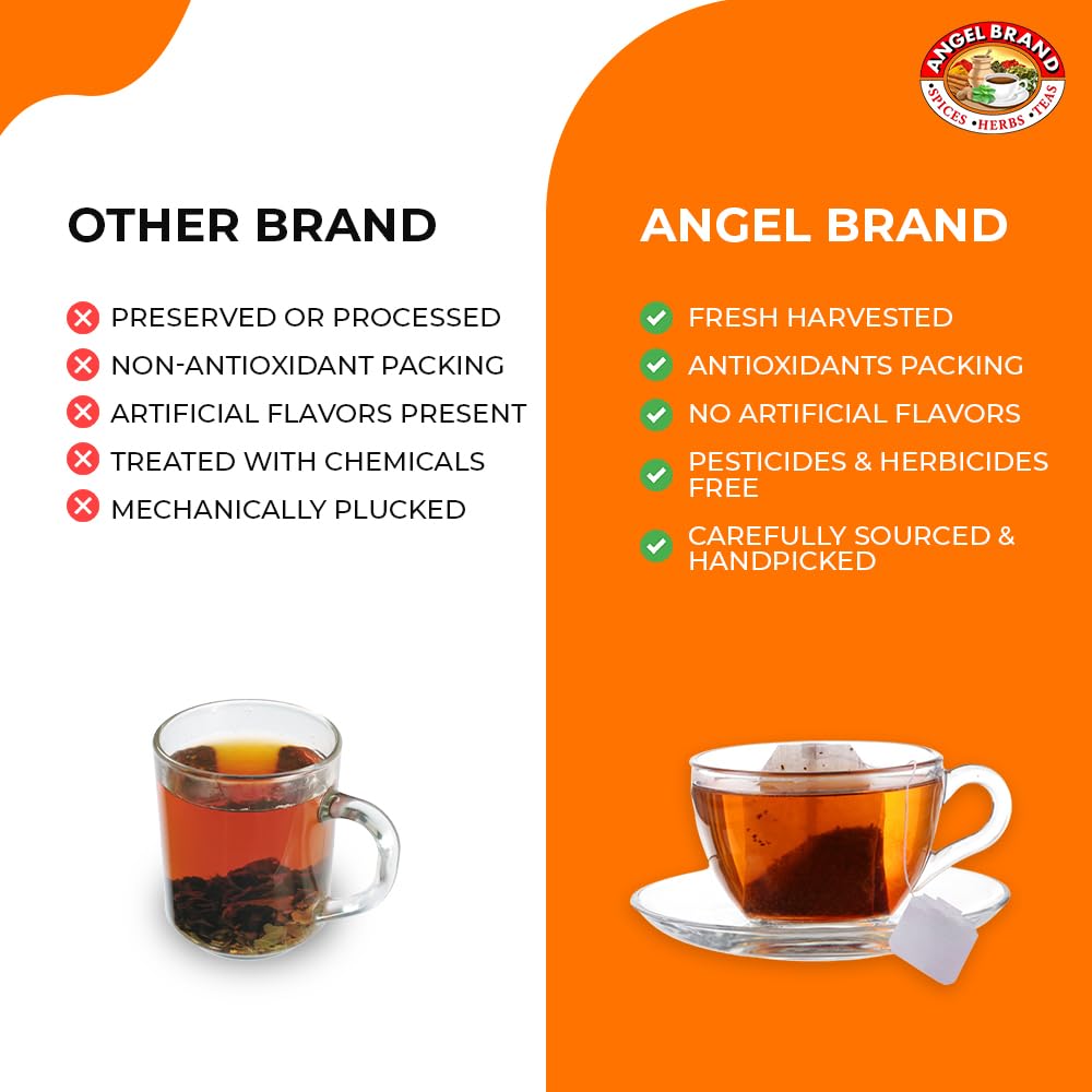 Angel Brand Soursop Tea Bags 25 – Pack 3 – Tea Bags for Health Benefits and Immune Support Famous in Jamaican Culture - Graviola Soursop Leaves gives Taste, Vitamins & Minerals