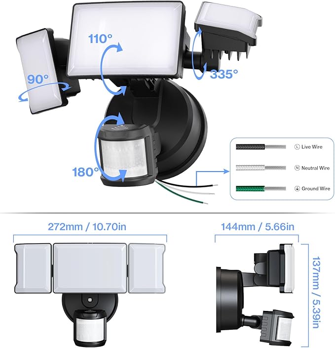 Olafus 65W Smart LED Flood Light Outdoor with Motion Sensor, 6500LM, 2700K-6500K WiFi Security Light Work with Alexa/Google, Motion Detector Lights with APP Control, IP65 Floodlight Outside (Black)