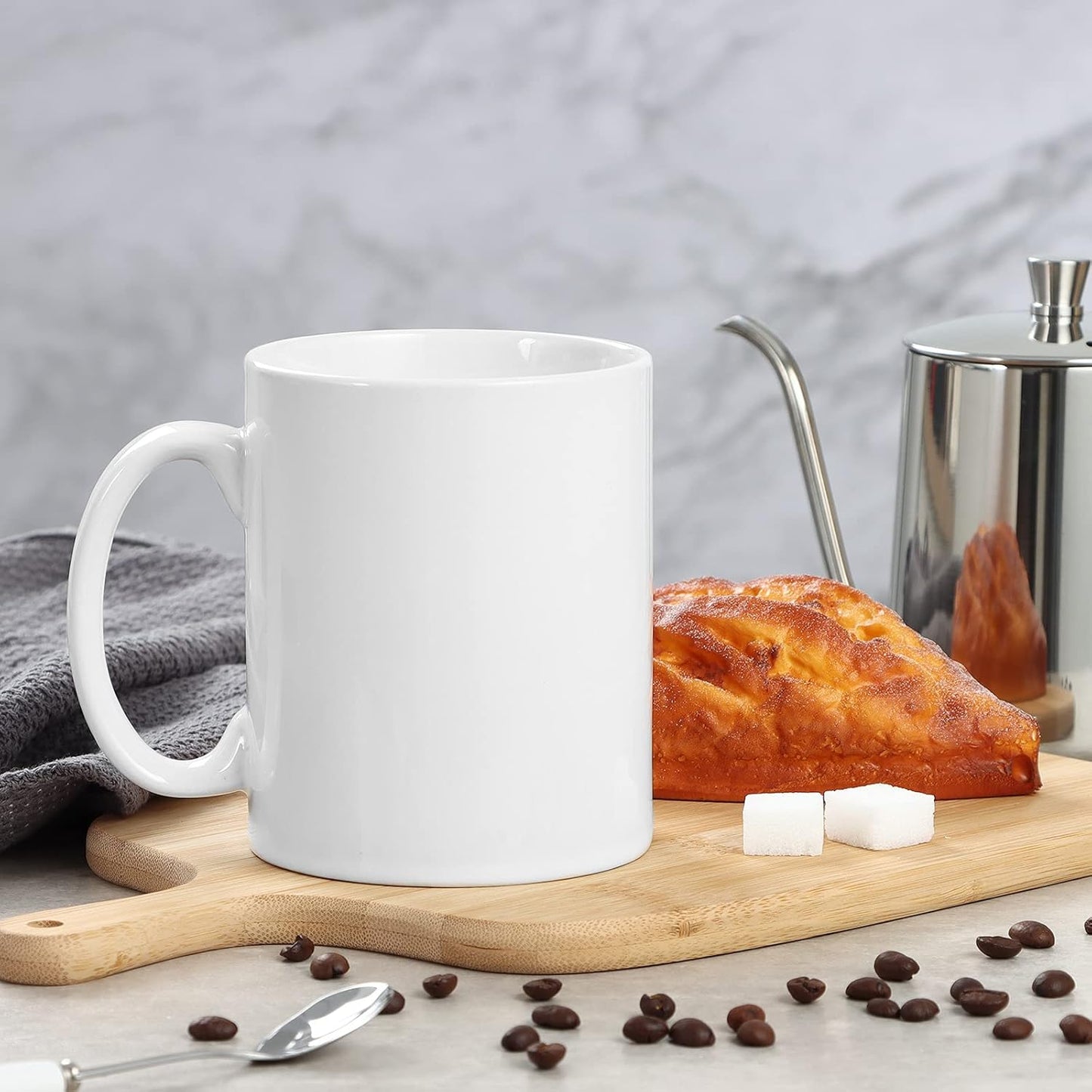 Large Coffee Mugs, 22 OZ(650ml) Extra Coffee Mug Set of 2, Smooth Ceramic Boss Cups, Big Capacity and Large Handle, for Dad Men, White