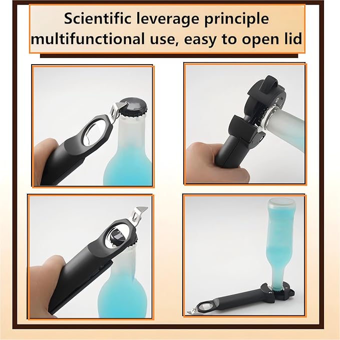 Multi-Function Retractable Magnetic Jar Opener and bottle cap opener for Weak Hands, Arthritic Hands, Seniors,Low Strength and Children with Beer Opener Kitchen Gadgets (White)