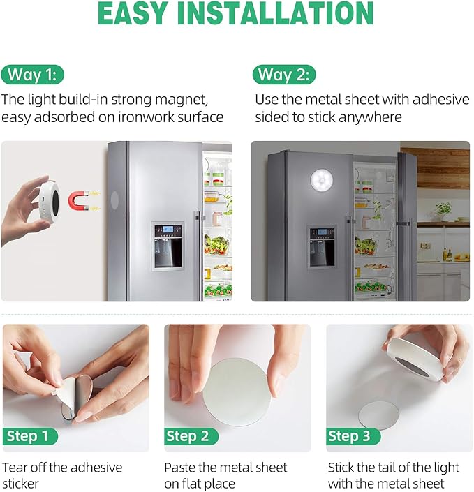 LED Closet Step Lights Wireless Motion Sensor Puck Light Compatible with Charging Station, 3 Colors Temperatures USB Rechargeable Indoor Under Cabinet Lighting with Remote (6 Pack)