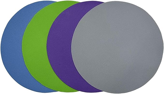 4 Pack Rubber Jar Opener Grippers, 4.9 Inch Round Bottle Opener, Jar Opener for Seniors with Arthritis (Blue,Grey,Green,Purple)