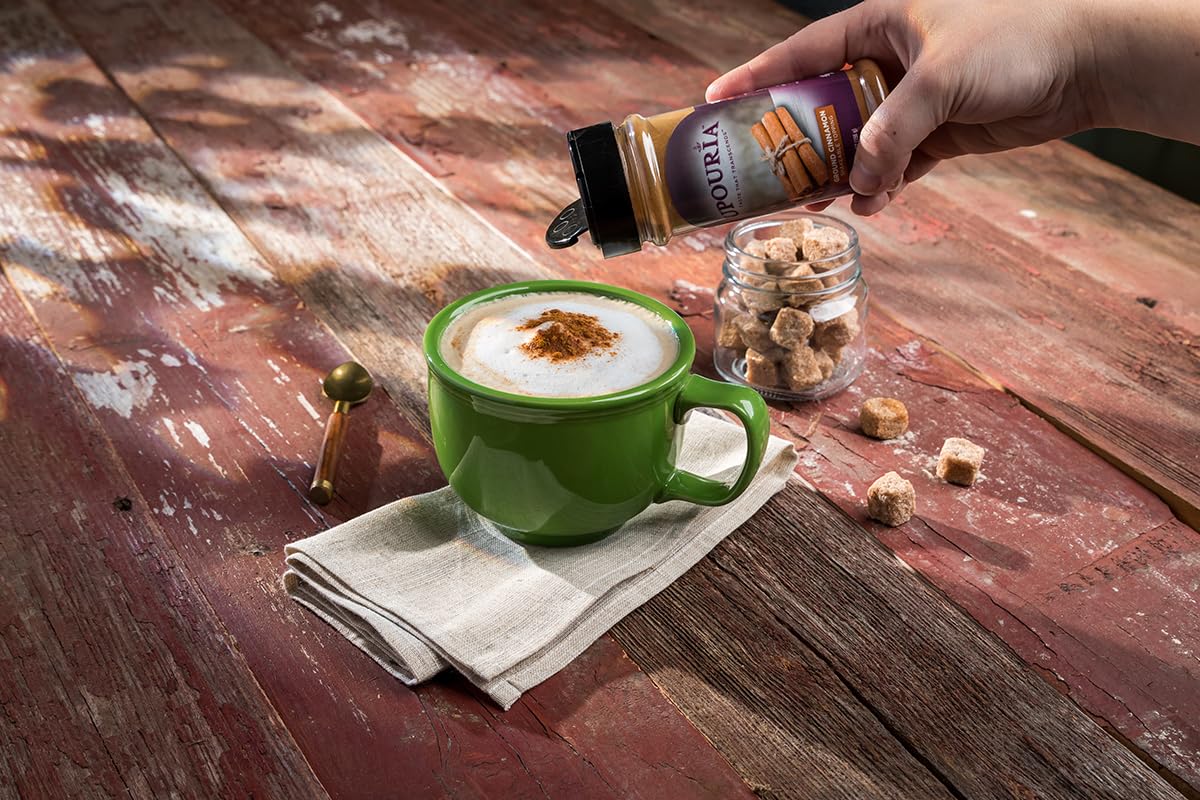 Upouria Cinnamon Brown Sugar Flavored Shakable Topping, Sweet Enhancer for Coffee & Hot Cocoa, 5.5oz