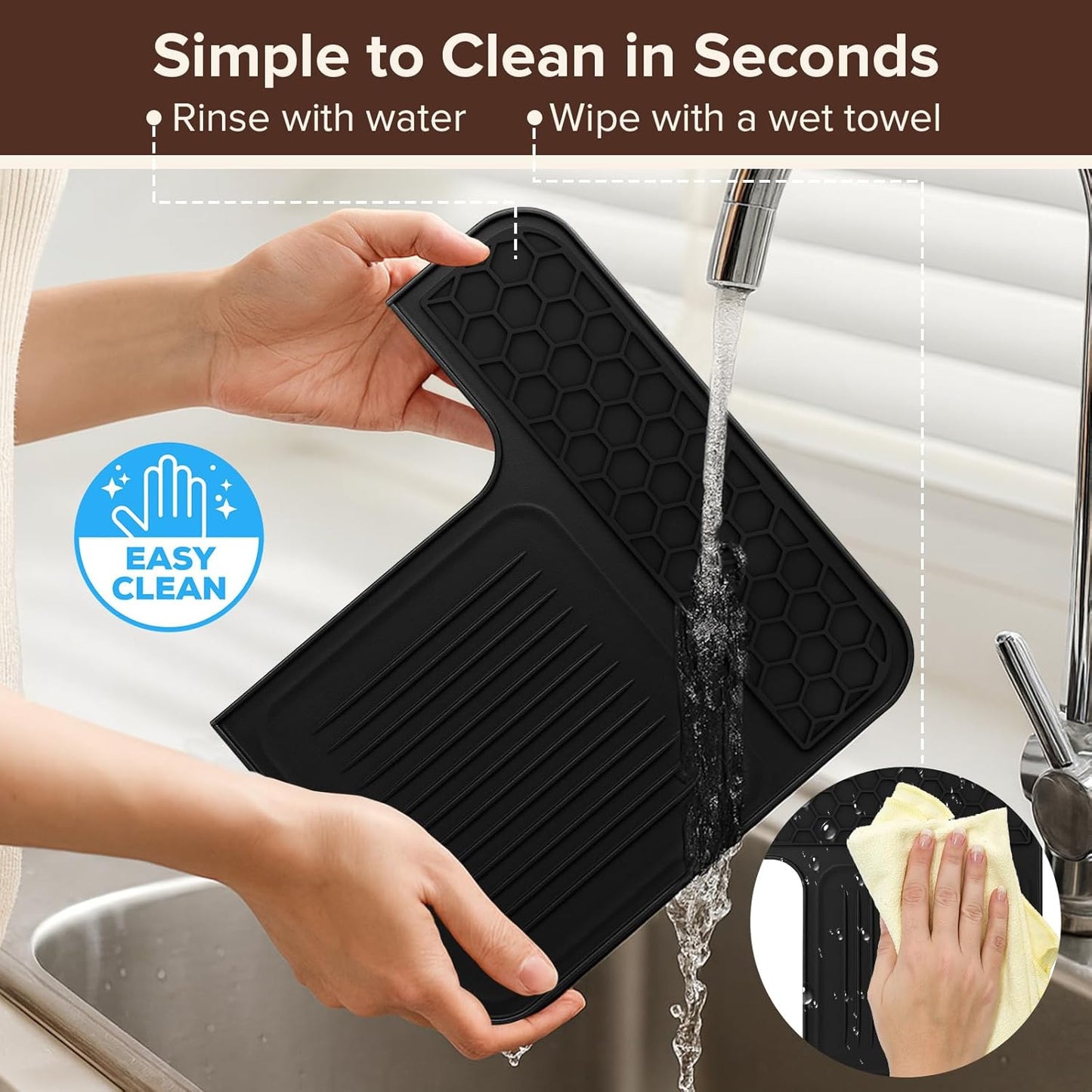 Top Mat for Ninja Luxe Cafe Espresso Machine ES601, Protects Top Surface, Anti-scratch, Easy to Clean, Waterproof, Heat Resistant, Non-Slip Silicone Coffee Machine Mat for Ninja Luxe Cafe Accessories