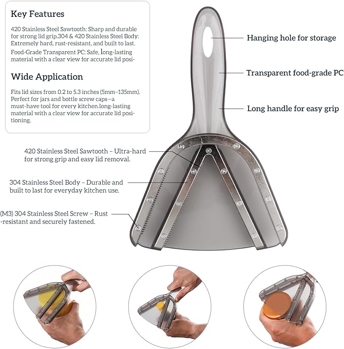 Jar Opener for Seniors with Arthritis – Easy Grip Lid & Bottle Opener for Weak Hands, Non-Slip Kitchen Tool for Elderly, Women & Men, Great Gift Idea (Transparent)