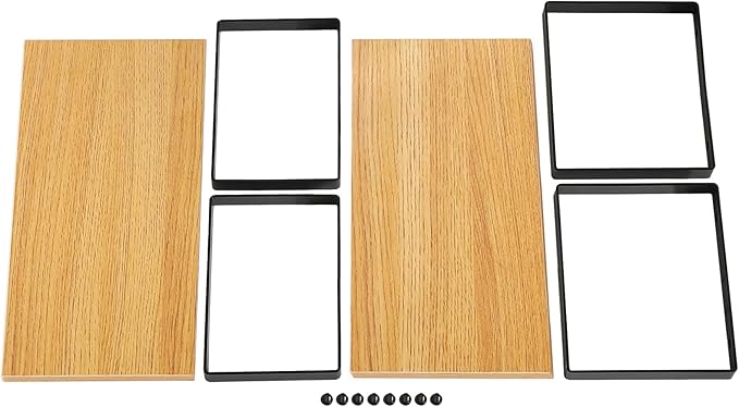YMYNY Cabinet Shelf Organizer, Spice Racks Set of 4, Kitchen Counter Shelves, Stackable, Wood, Cupboard Organizer for Dishes, Seasoning, Cosmetics, Cans, Coffee Mugs, Natural, UHSR002N-2