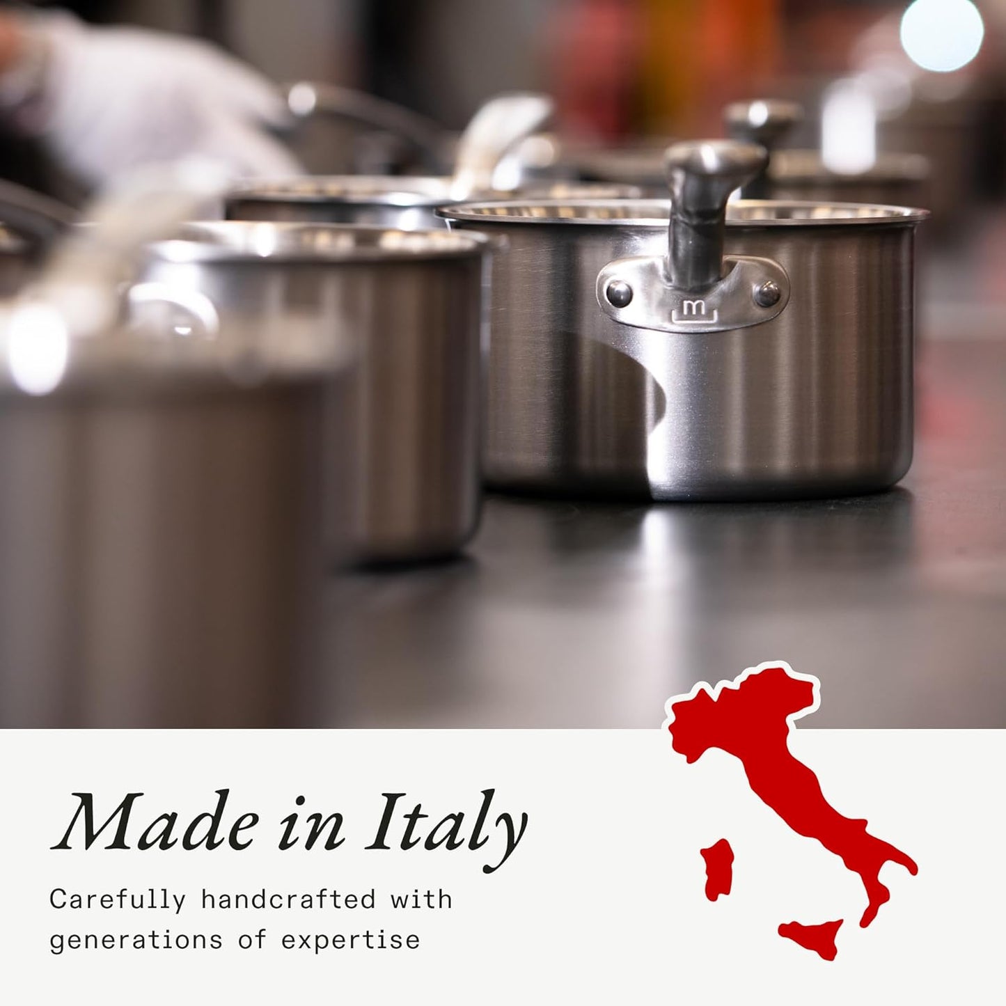 Made In Cookware - ProCoat Non Stick 3 Piece Frying Pan Set (Includes 8",10",12") - 5 Ply Stainless Clad - Professional Cookware - Crafted in Italy - Induction Compatible (Harbour Blue)