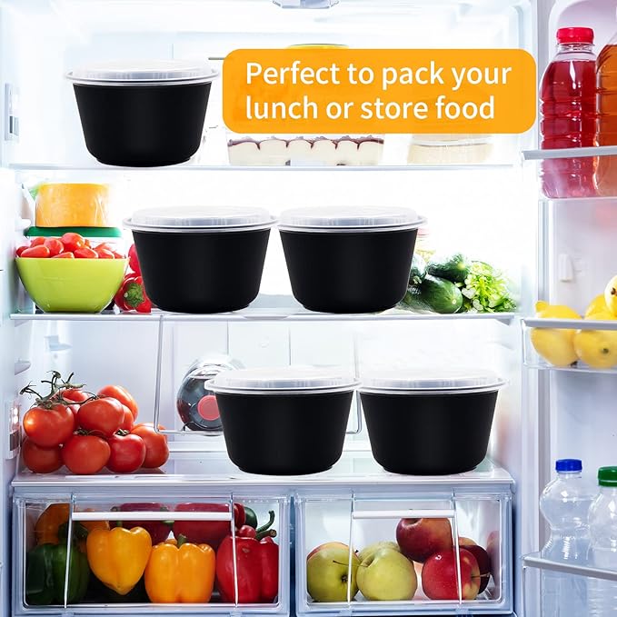POPMISOLER 150 PCS Stackable Lunch Container,Lunch Containers with Compartments,Reusable Disposable Salad Lunch Box for Adults,Microwave,Freezer and Dishwasher Safe Salad Prep Containers