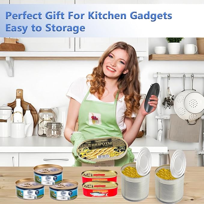 Electric Can Opener,One Touch Automatic Can Opener,Smooth Edge Food-Safe Can Openers for Seniors with Arthritis, Fits Almost All Can Sizes,Battery Operated Easy Use for kitchen