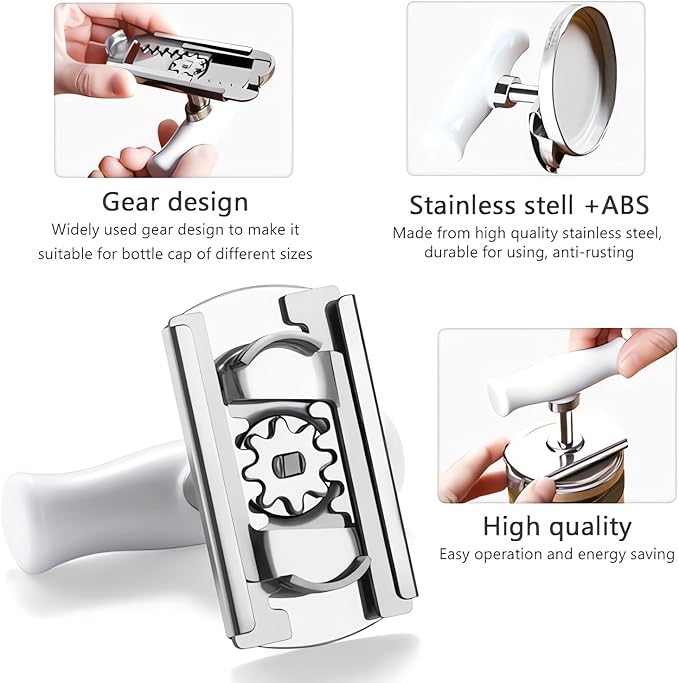 2024 New Effortless Arthritis Jar Opener - Jar Opener Bottle Opener for Weak Hands, Adjustable Grip Jar Openers for Seniors, Stainless Steel Easy Open Lid Opener - Simple But Powerful (Green)