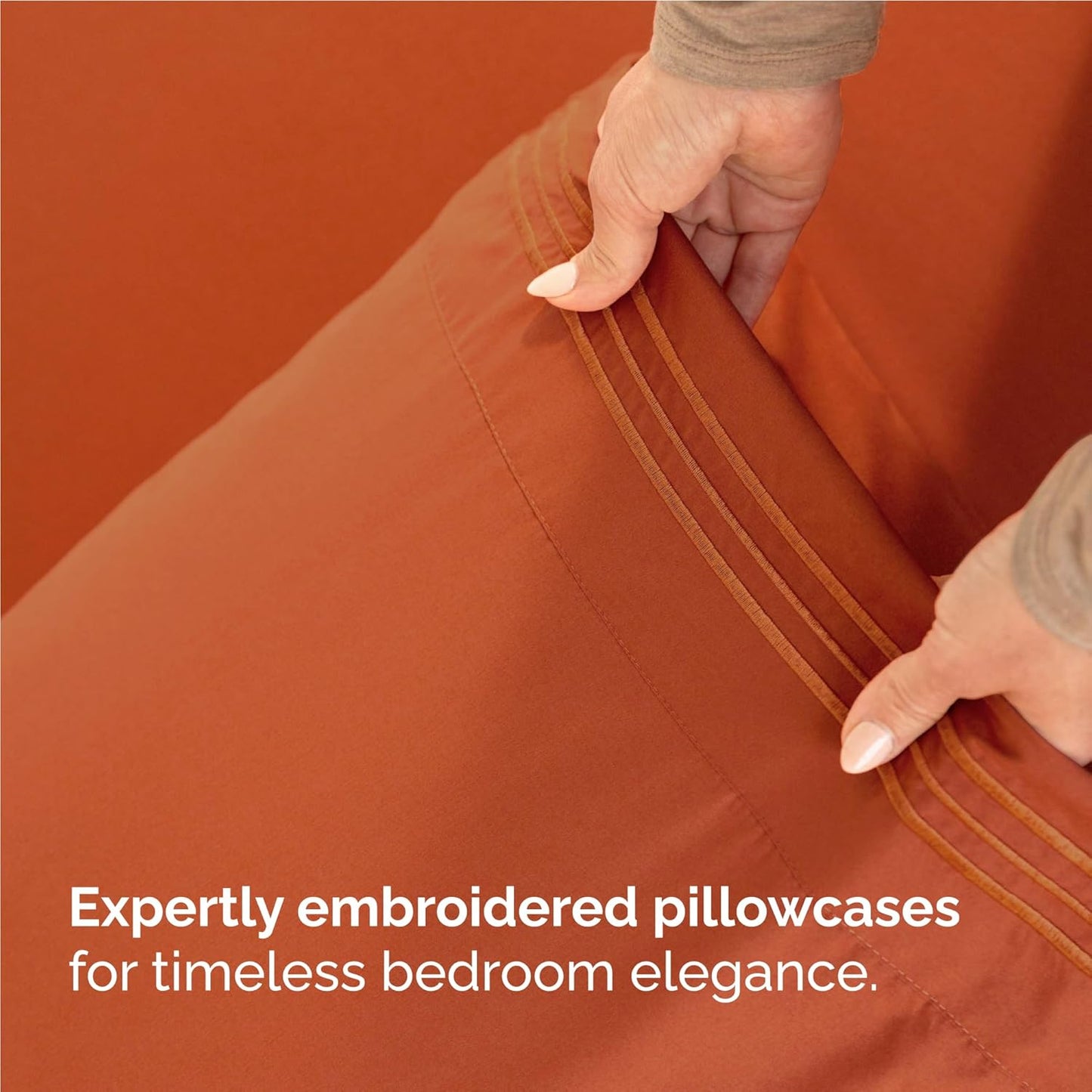 Full Size 4 Piece Sheet Set - Comfy Breathable & Cooling Bed Sheets Set - Hotel Luxury Bedding for Women, Men, Kids, Teens, Boys & Girls - Deep Pockets, Soft and Wrinkle Free - Oeko-Tex - Terracotta