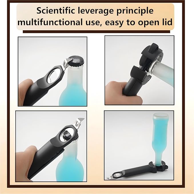 Multi function Retractable Magnetic Can Opener and bottle cap opener for Weak Hands, Arthritic Hands, Seniors,Low Strength and Children with Beer Opener Kitchen Gadgets(Red)