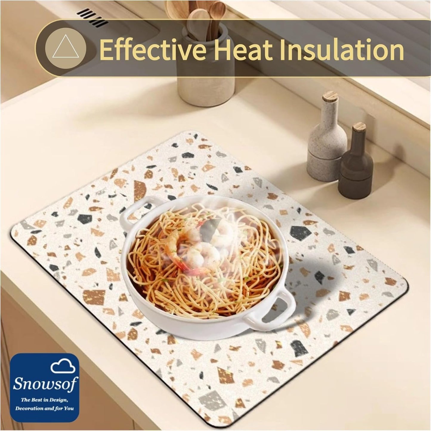 Dish Drying Mat - Absorbent Countertop Mat for Coffee Maker, Expresso Machine, Kitchen Use (03,16''×24'')