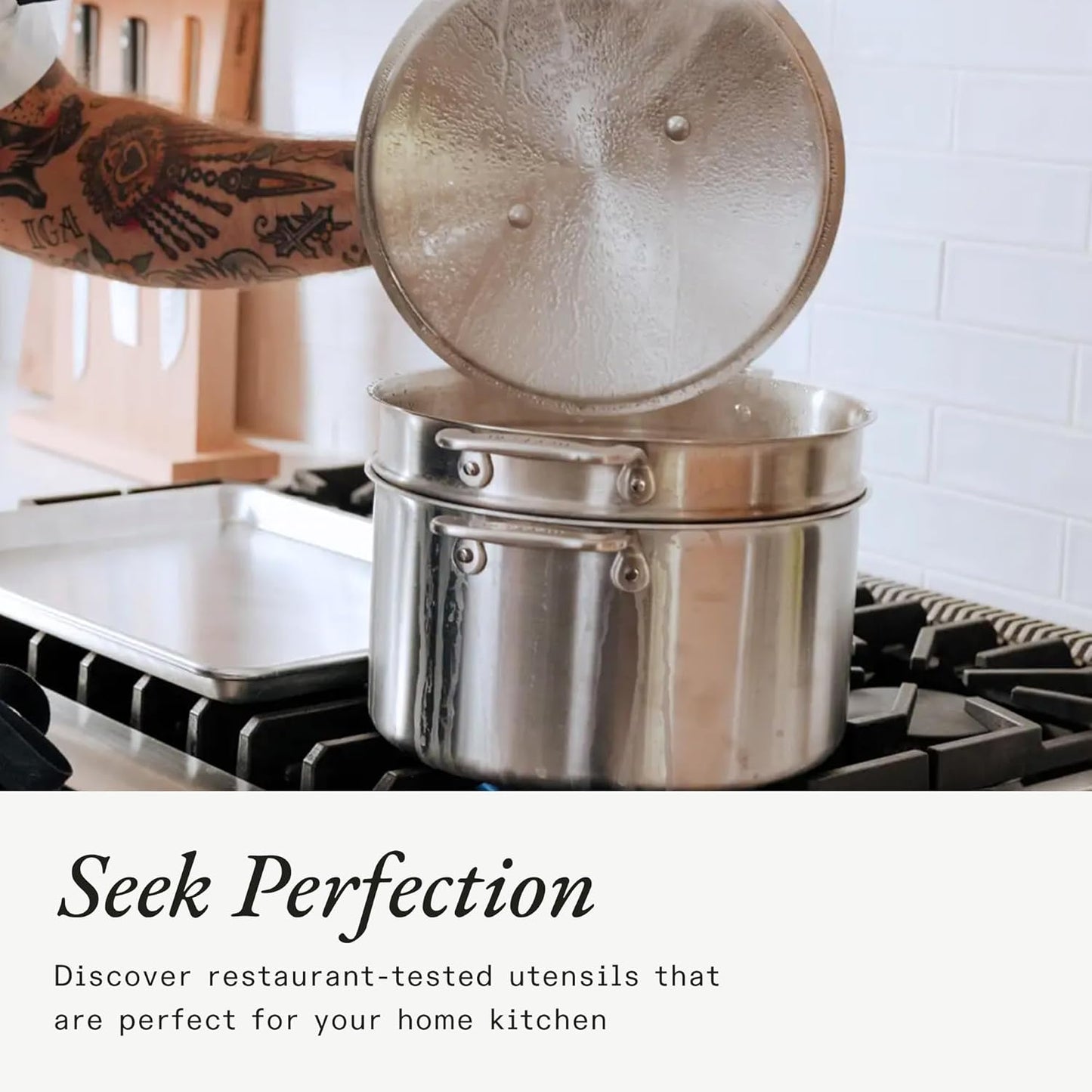 Made In Cookware - 10" Stainless Steel Steamer Insert - Pot Strainer - 8 Quart Compatible