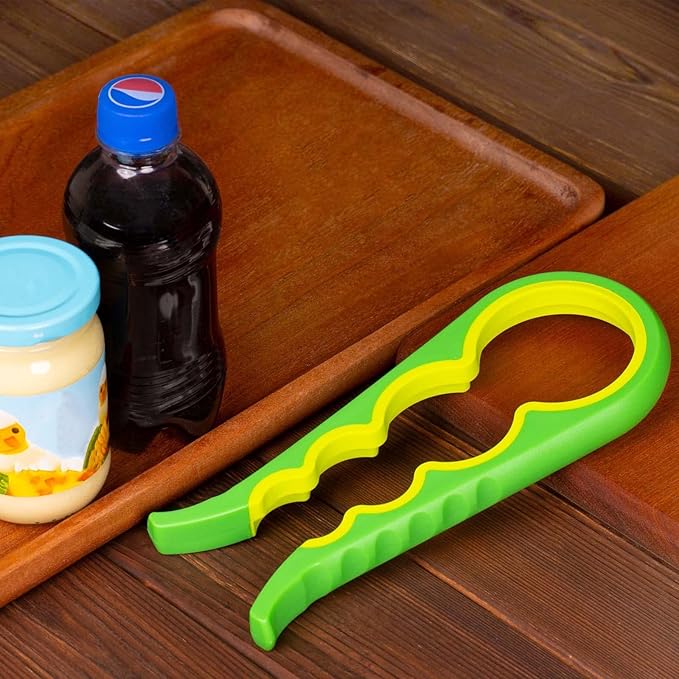 Jar Opener, Bloss Non Slip Jar Bottle Opener Jar Gripper for Weak Hands, Seniors With Arthritis and Children, 4 in 1 Multi-Function Colorful Can Opener Easy to Use for Low Strength, Green Yellow