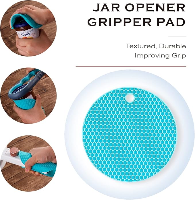 Jar Opener Gripper For Seniors With Arthritis: Rubber Bottle Opener For Arthritic Hands - Silicone Jar Lid Openers Grippers For Opening Jars And Bottles - Easy Can Opener Gripper For Weak Hands