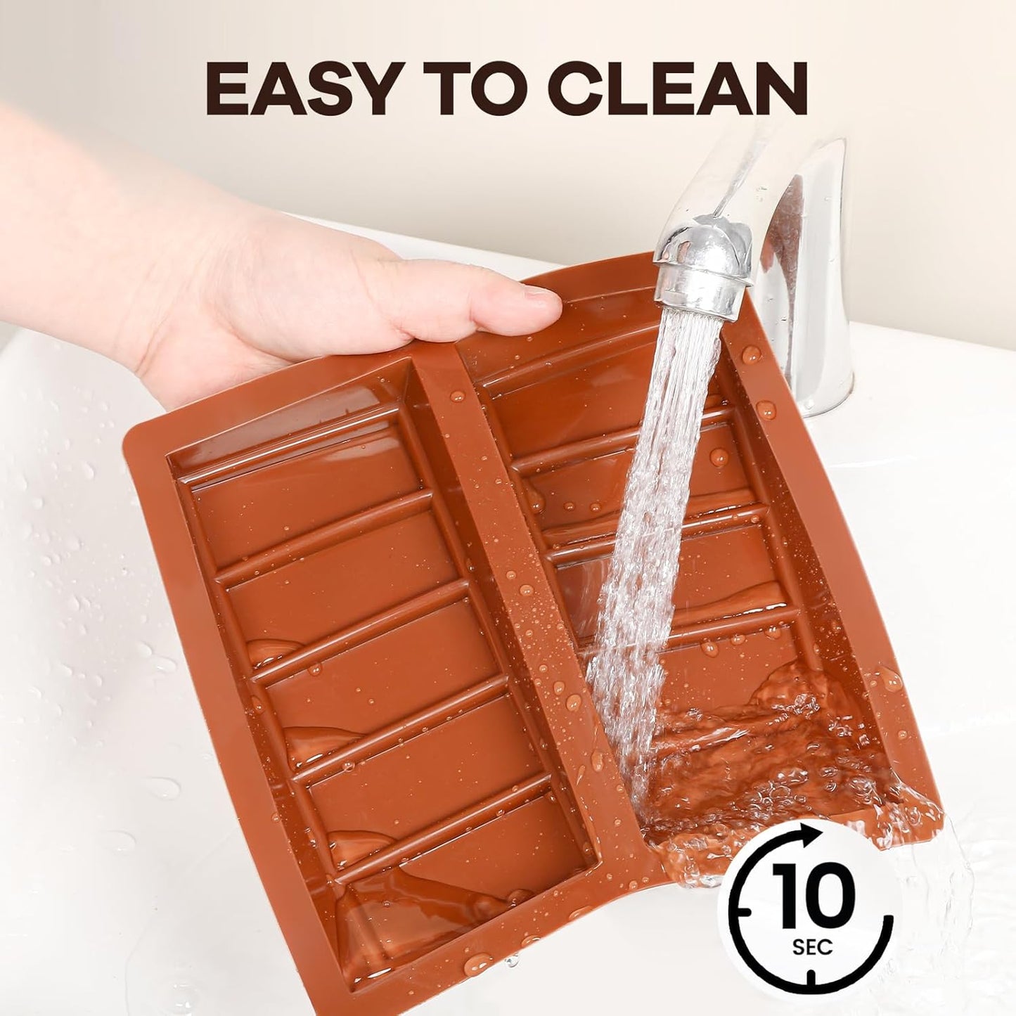 Dubai Chocolate Molds 1 Inch Deep, Silicone Chocolate Bar Mold – Non-Stick, Flexible, Large and Thick Homemade Chocolates, Candies, and Desserts - Set of 3