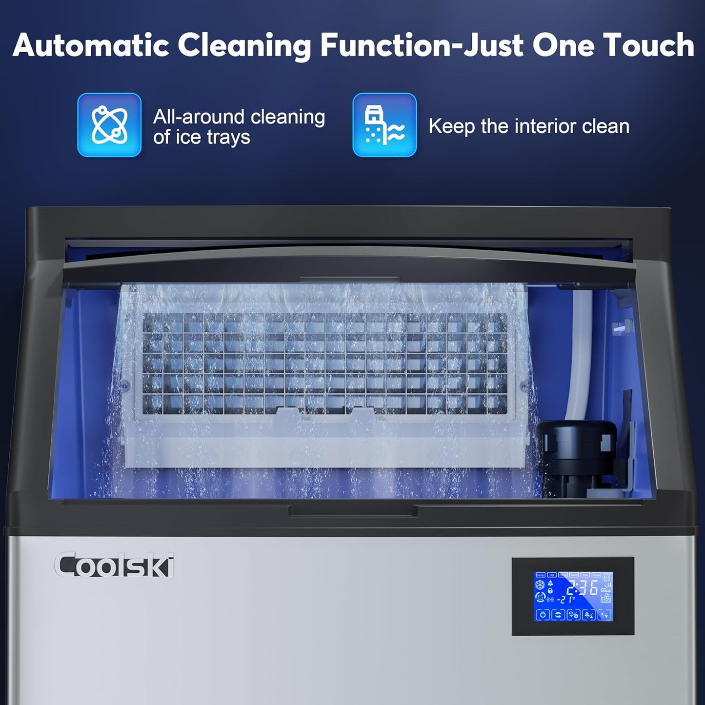 Commercial Ice Maker Machine 360LBS/Day, 26’’ Under Counter Ice Maker with 700W SECOP Compressor/Large Storage Capacity, ETL Approved Ice Machine for Bars/Home