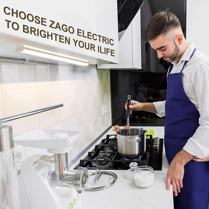 ZAGO 24 Inch Hardwired Under Cabinet Lighting - 5CCT Switchable, Undercounter Led Lights with Clamp Connector for Kitchen, 120V, 11W, 800-950LM, ETL & Damp Rated, White, 4 Packs