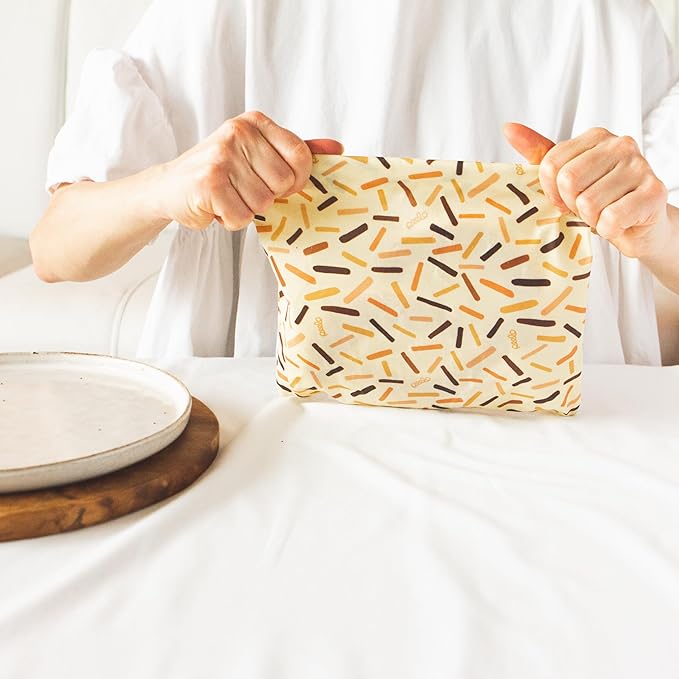 PEELO Beeswax Food Wrap Bag, Bee Wrap Sustainable Food Storage Wraps, Bees Bags Reusable, Beeswax Wraps for Food Reusable, Abstract Design, Medium