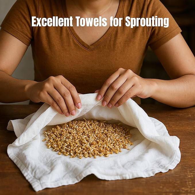 Flour Sack Towels | Tea Towel for Crafts| Kitchen Dish Cotton Blank Towel for Embroidery| Baking Bread Proofing Linen Cover| Thick Absorbent Quick Dry| 3 Pack 28"x28" White
