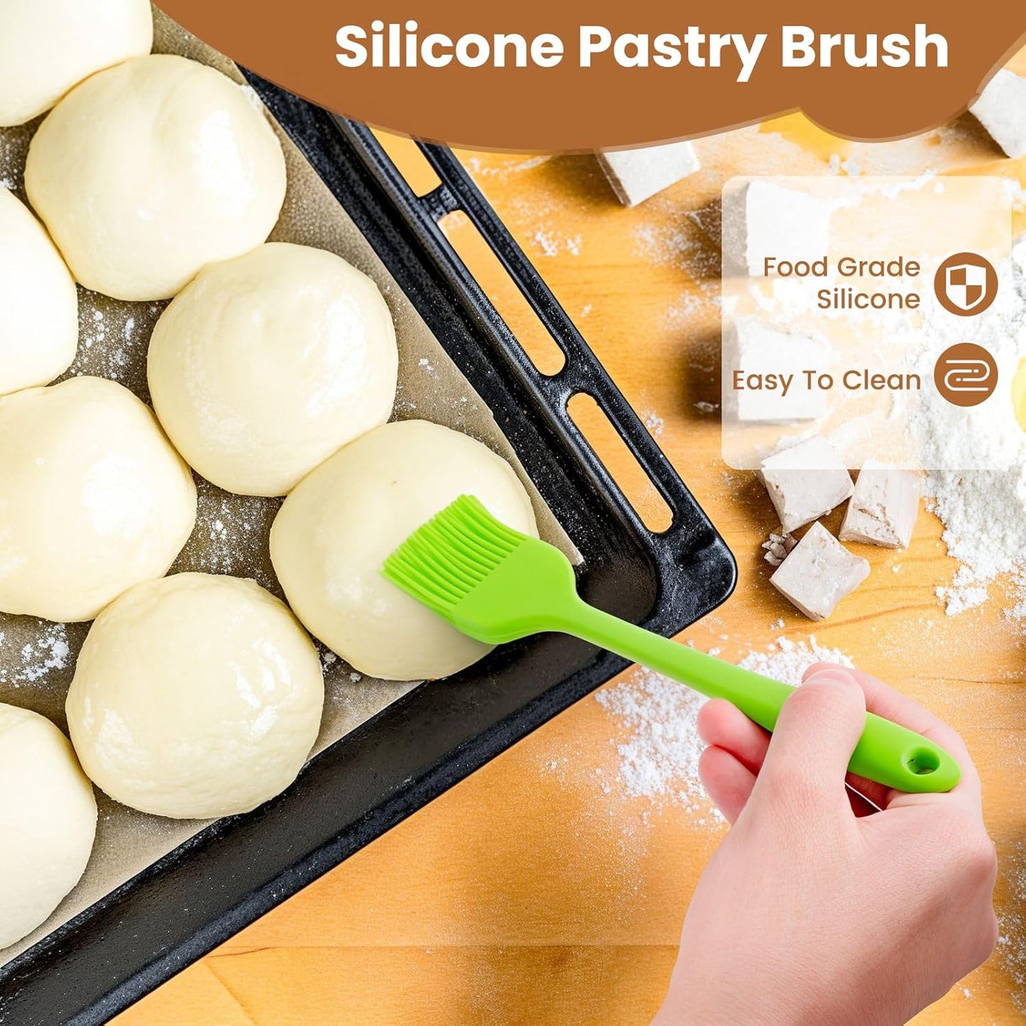 Danish Dough Whisk with Sourdough Scoring Tool, Bread Making Tools and Baking Supplies - Dough Hook Dutch Whisk, Bread Lame, Bench Scraper & Pastry Brush