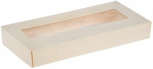 Restaurantware Taipei 9 Ounce Food Containers 100 Rectangle Wooden Bento Boxes - With Window Lids Grease Impermeable Poplar To Go Boxes Disposable Serve Sushi Dumplings And More