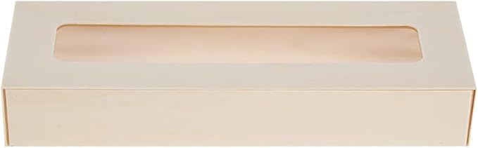 Restaurantware Taipei 9 Ounce Food Containers 100 Rectangle Wooden Bento Boxes - With Window Lids Grease Impermeable Poplar To Go Boxes Disposable Serve Sushi Dumplings And More