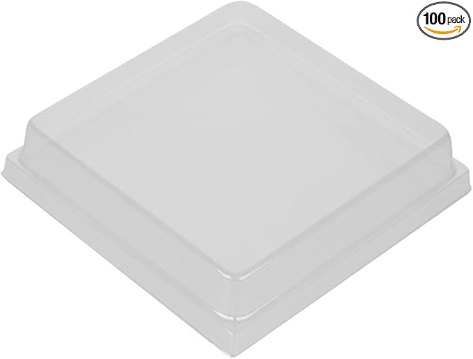 Taipei Clear Plastic Lid - Fits Square Poplar Straight Container - 100 count box