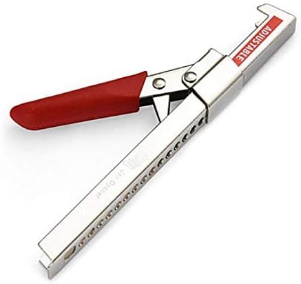 Comfort Grip Jar Opener, 7.5-Inch, Adjustable Multifunctional Stainless Steel Can Opener with Gripper, Arthritis Friendly Soft Rubber Grip Handle, Kitchen Accessories (Red)