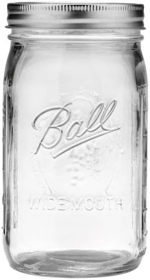Ball Wide Mouth Glass Mason Jars with Lids and Bands, Used for Canning, Pickling, Juice, Jam, Jelly, Quart Size 32 Ounce (Pack of 36)