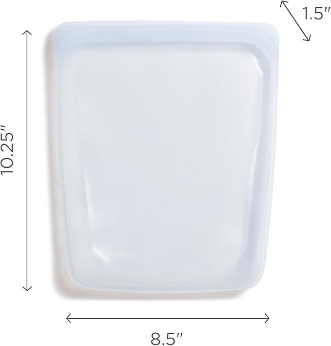Stasher Premium Silicone Reusable Food Storage Half Gallon Bag, Orange, Microwave, Sous Vide, Dishwasher, Oven and Freezer Safe, BPA Free, Leak-free, Eco-friendly, 64 Oz