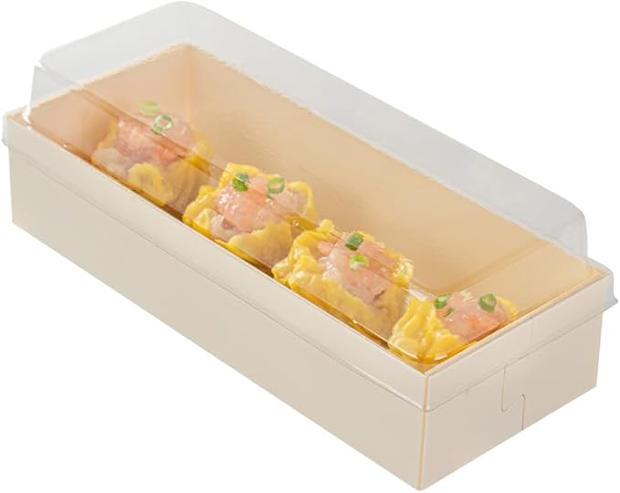 Taipei Clear Plastic Lid - Fits Rectangle Poplar Long Straight Container - 100 count box
