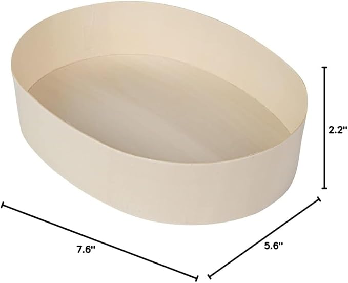 Restaurantware Taipei 38 Ounce Food Containers 100 Oval Wooden Bento Boxes - Lids Sold Separately Grease Impermeable Poplar To Go Boxes Disposable Serve Noodles Dumplings And More