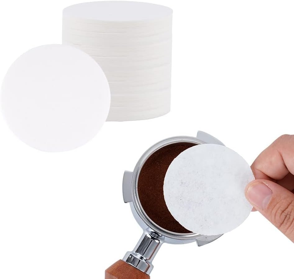 watchget 51mm Espresso Paper Filters - 100 Pcs Replacement Unbleached Coffee Filter Papers for Espresso Machines, 51mm Portafilter Baskets, and Coffee Maker Tools