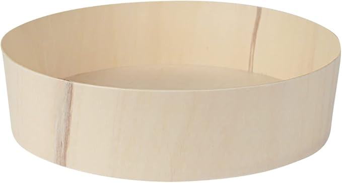 Restaurantware Taipei 33 Ounce Food Containers 100 Round Wooden Bento Boxes - Lids Sold Separately Grease Impermeable Poplar To Go Boxes Disposable Serve Noodles Dumplings And More