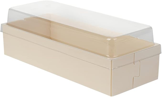 Taipei Clear Plastic Lid - Fits Rectangle Poplar Long Straight Container - 100 count box