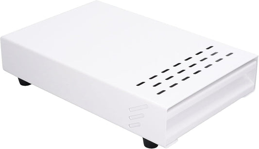 Stainless Steel Coffee Knock Box Drawer with Non Slip Feet, Rubber Lever, for Household Shop, Easy to (White)