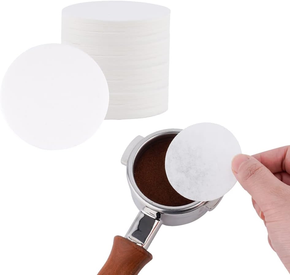 watchget 55mm Espresso Paper Filters - 1000 Pcs Unbleached Coffee Filter Papers for 58mm Bottom Portafilter Baskets, Puck Screen, Compatible with Espresso Machines