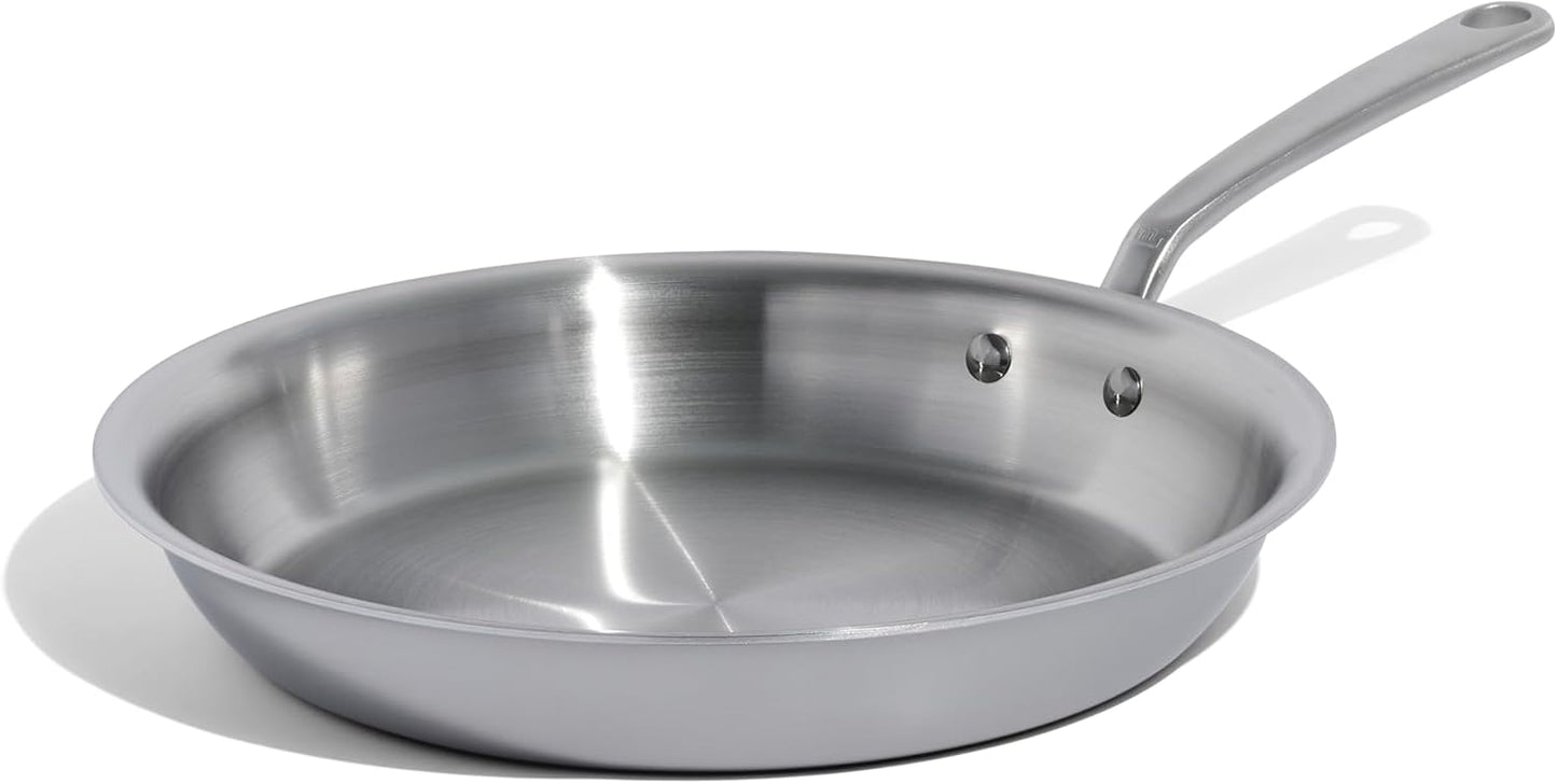 Made In Cookware - 12-Inch Stainless Steel Frying Pan - 5 Ply Stainless Clad - Professional Cookware - Crafted in Italy - Induction Compatible