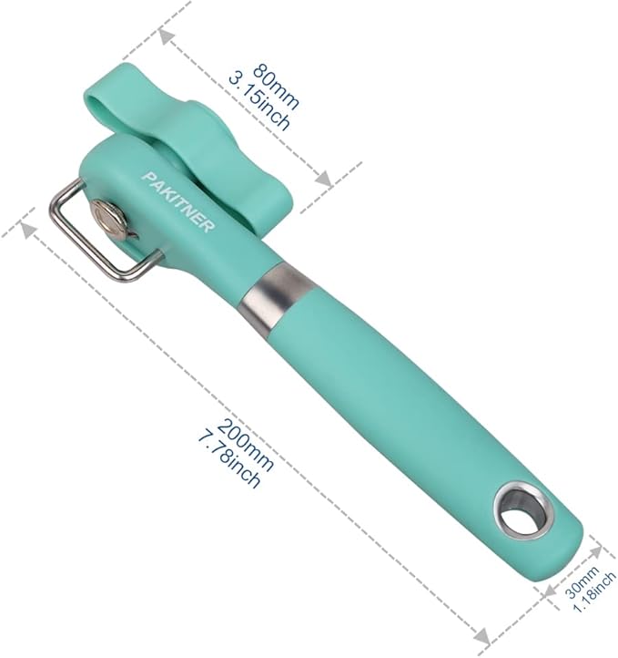 PAKITNER- Cut safe can opener, Manual can opener smooth edge - handheld Side cut can opener, Ergonomic Smooth Edge, Food Grade Stainless Steel Cutting Can Opener for Home, Kitchen & Restaurant, Green