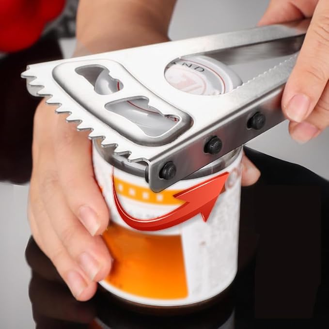 jar opener for weak hands adjustable stainless steel - multi-functional gripper for seniors with arthritis, under cabinet jar opener for kitchen use
