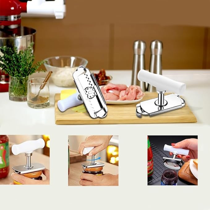 Generic 1 pcs Jar Opener, Stainless Steel, Adjustable Jar Opener, Multifunction for Seniors, Arthritis, Women, Children, Weak Hands
