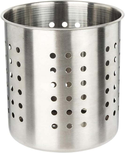 Stainless Steel Utensil Holder Kitchen Holder Restaurant Cooking Utensil Holder for Forks Spatula, 5.3'' x 5.1" Round Utensil Organizer