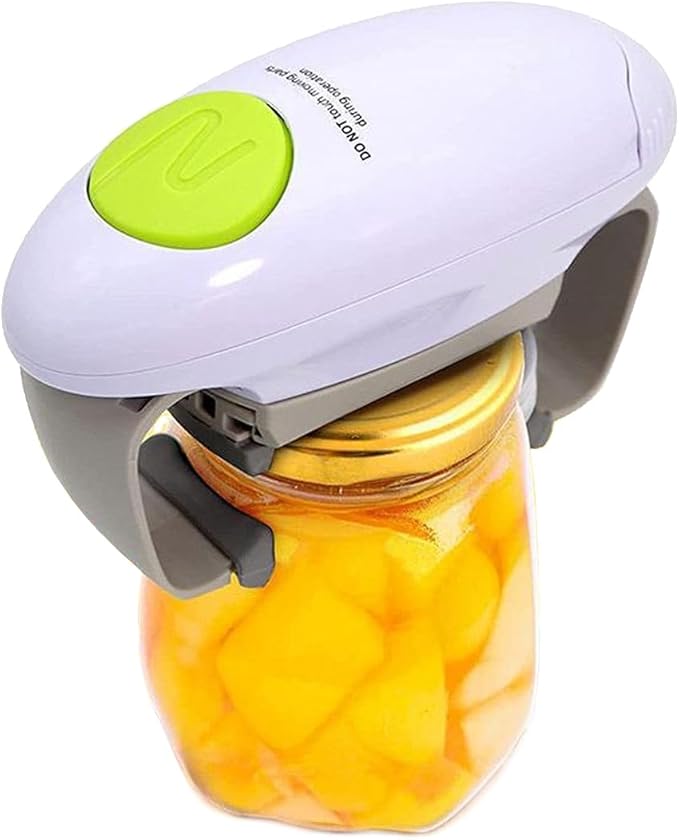 Automatic Jar Opener for Elderly and Arthritis, One-Button Electric Jar Opener for Weak Hands, Fits Most Jars, Ideal Kitchen Aid & Gift